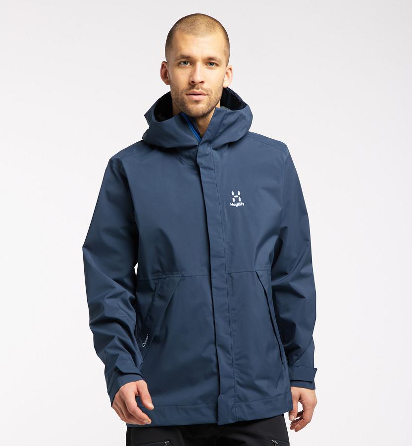 Haglöfs Mens Tjärn Waterproof Jacket Dark Blue New Zealand 62437XQSV